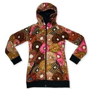 Neff Women's Snowboard Frost Shredder Donut Zip Up Hoodie Sweatshirt Size small